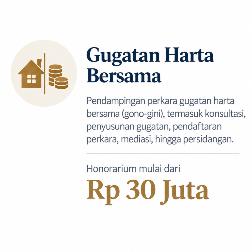 Jasa Pengacara Harta Bersama