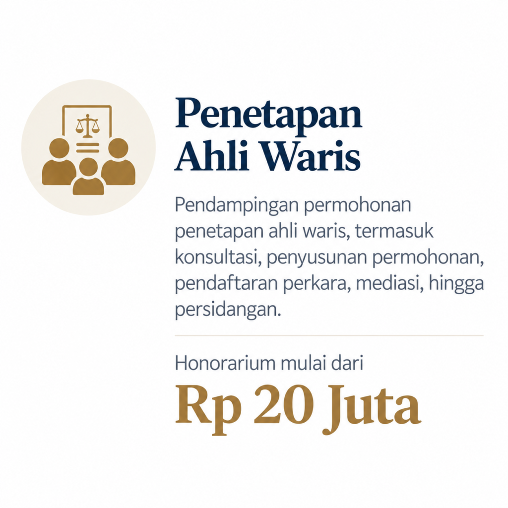 Jasa Pengacara Penetapan Ahli Waris